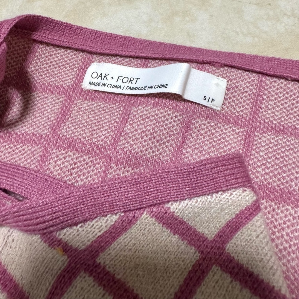 OAK + FORT Pink and Cream Knit Bralette (S) - Picture 6 of 8
